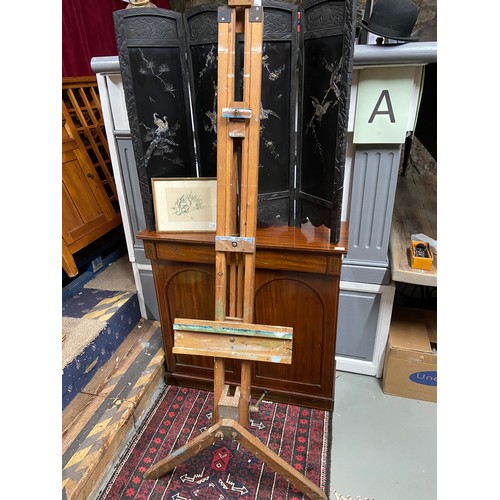 117A - A Large antique pine artists easel. [184cm height]