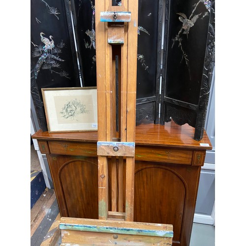 117A - A Large antique pine artists easel. [184cm height]