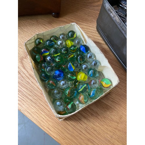 429B - A Box containing a quantity of vintage marbles.