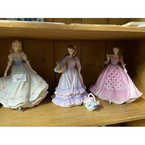 59J - A Lot of 5 Danbury Mint Figurines 'Jo, Lady Caroline, Beth, Mary & First Love [Little Woman] [Age of... 