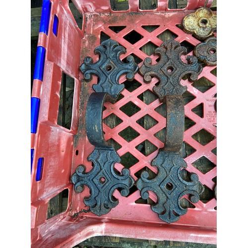 453 - Two ornate cast iron hopper/ gutter brackets