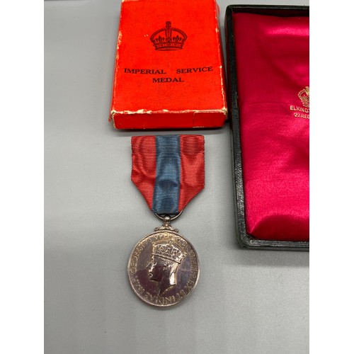 18J - Imperial Service medal, Edward VII Star Type in Elkington case of issue. Together with Imperial Serv... 