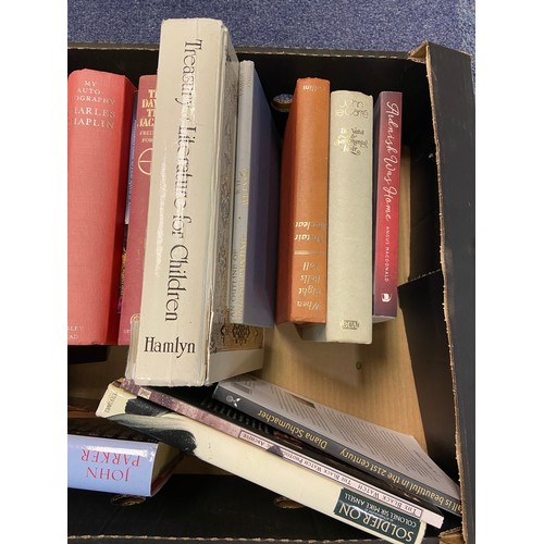 178 - Two boxes of various books. See images for titles