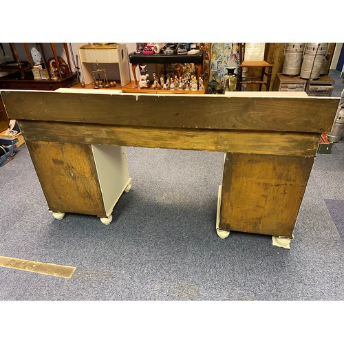 173 - A Victorian painted pedestal sideboard