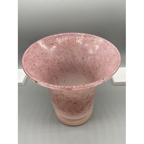 79 - A Scottish art glass pink and gold fleck vase.