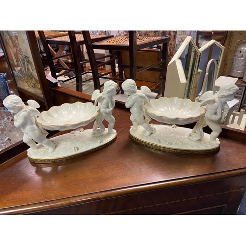 222 - A Pair of Victorian Cherub dishes. Possible Moore brothers.