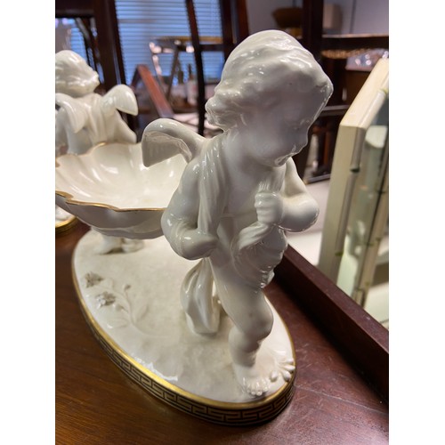 222 - A Pair of Victorian Cherub dishes. Possible Moore brothers.