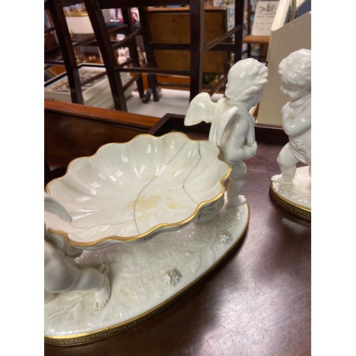 222 - A Pair of Victorian Cherub dishes. Possible Moore brothers.