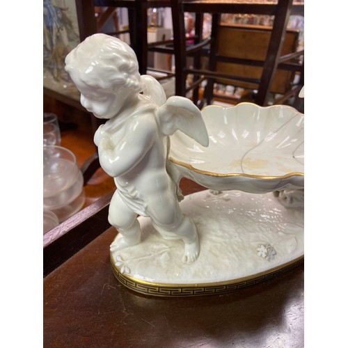 222 - A Pair of Victorian Cherub dishes. Possible Moore brothers.