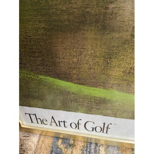 89A - A Lot of three vintage Bernie Fuchs Taylor Made 'The Art of Golf' framed posters.