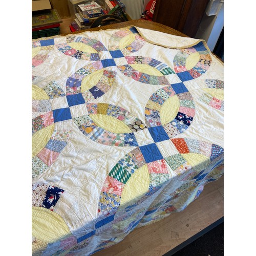 564 - A Large vintage patchwork blanket.