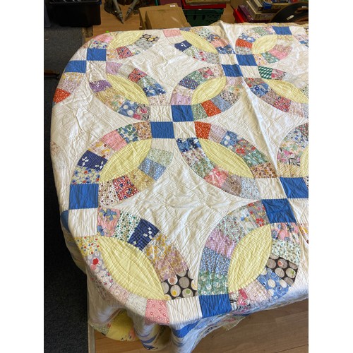 564 - A Large vintage patchwork blanket.