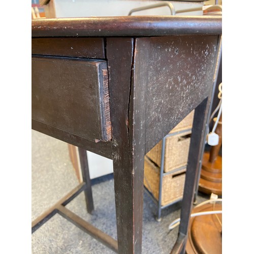 540 - Antique 19th century dark wood console table with a single under drawer.