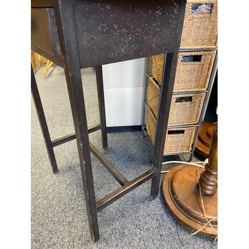 540 - Antique 19th century dark wood console table with a single under drawer.