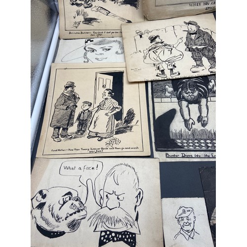 235A - An artists portfolio depicting cartoon comical drawings.