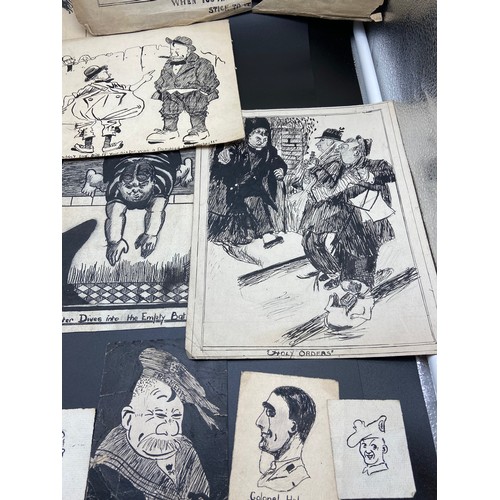 235A - An artists portfolio depicting cartoon comical drawings.