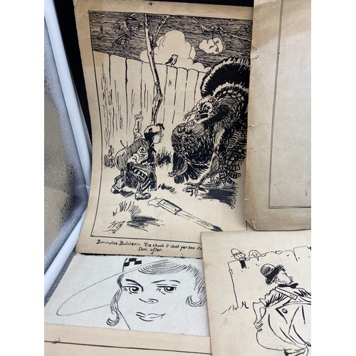 235A - An artists portfolio depicting cartoon comical drawings.