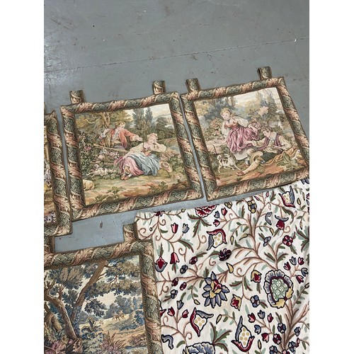 114A - A Nice example of a hand stitched floral design throw together with various regency style wall hange... 