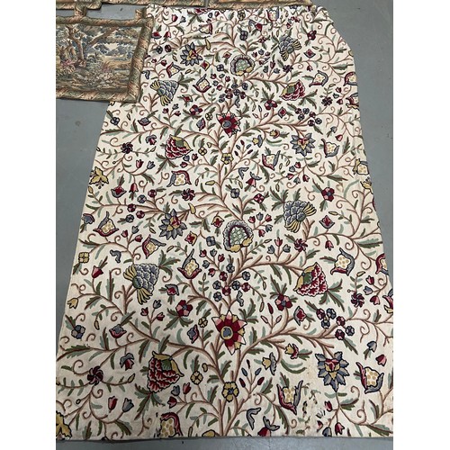 114A - A Nice example of a hand stitched floral design throw together with various regency style wall hange... 