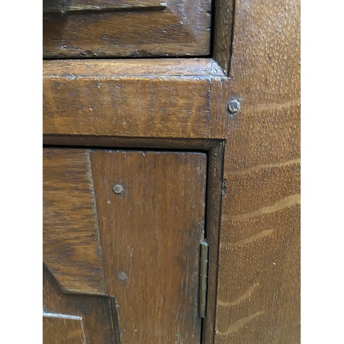 107A - A 17th century style solid oak three over two sideboard/ console unit. A piece from Liberton Tower [... 