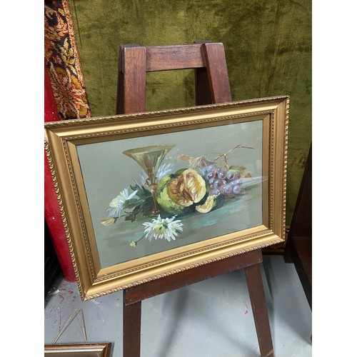 365B - An Antique still life painting by N Caldecott and dated 1904. Fitted within a gilt frame. [40X55CM]