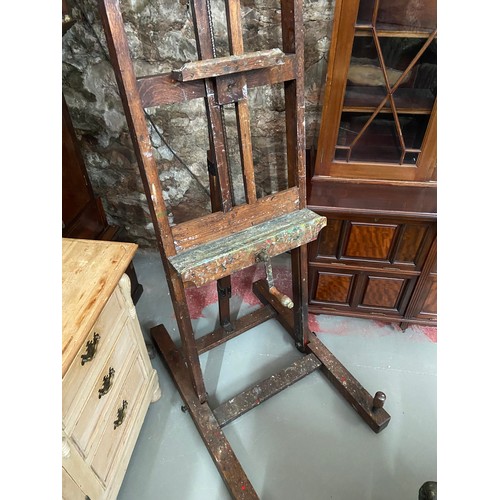 248B - Antique G Rowney & co London artist easel. [223CM in height]