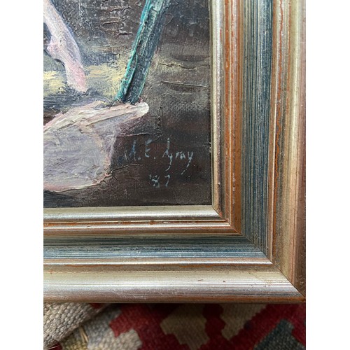 205A - A.E.Gray
Original oil painting on canvas depicting Ballerinas. Signed by the artist. [Frame measures... 