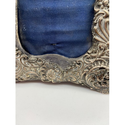 163J - A Birmingham silver ornate photo frame [23x17.5cm] [As Found]