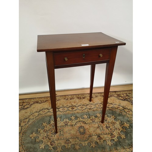 35 - A Georgian side table supported on tapered legs and fitted with a single drawer [67.5x48x32.5]