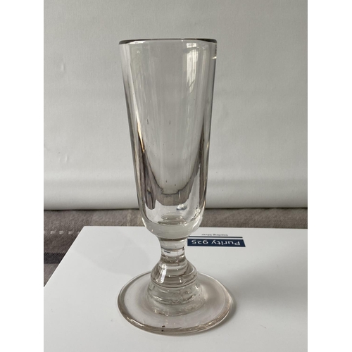 189J - A Large & heavy Georgian wine glass [19.8cm in height] [Base measures 8.8cm in diameter]