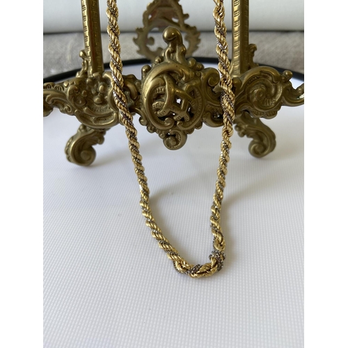 1 - A heavy 18ct gold two tone necklace [60cm length] [26.16g], stamped [18k], (needs attention)