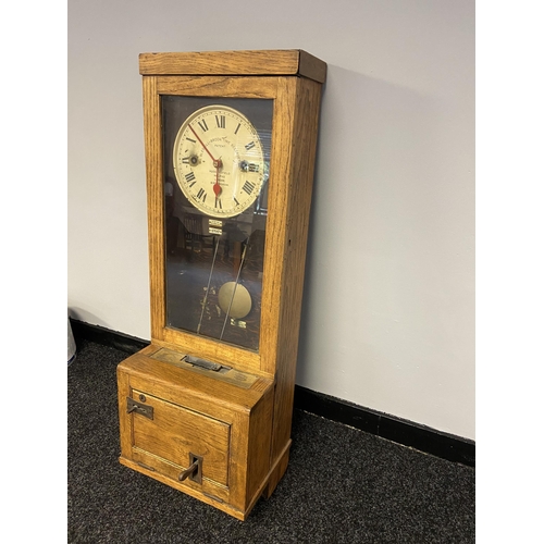 55 - An antique dock yard clocking in clock, Gledhill-Brook time recorders Limited from Hudderfield, Lond... 