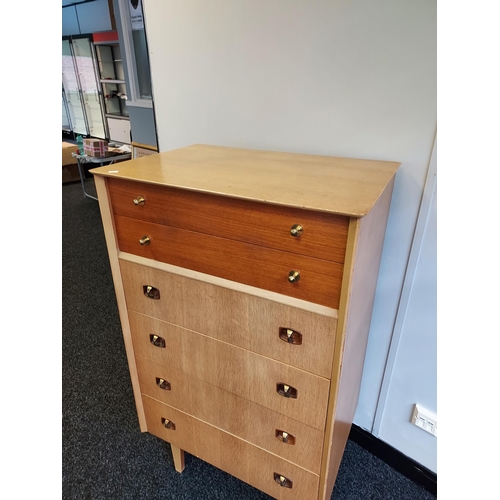 96 - A Mid century pedestal chest of drawers [6 drawers] [113x67x47cm]