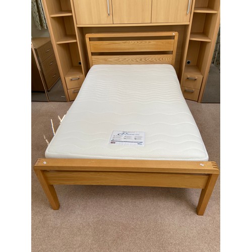 349D - A Clean Oversized Single Bed with Light Wood frame