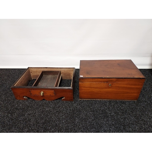 252 - Georgian slipper chest with single under drawer [38x51x33cm]