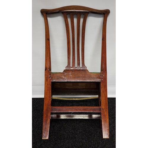 256 - Georgian Chippendale chair, with pierced splat back, raised on square legs, supported with stretcher