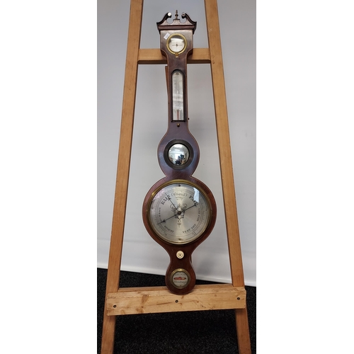 97 - A 19th century Lily & Co Edinburgh wall barometer. [96cm in length]