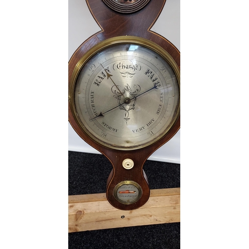 97 - A 19th century Lily & Co Edinburgh wall barometer. [96cm in length]