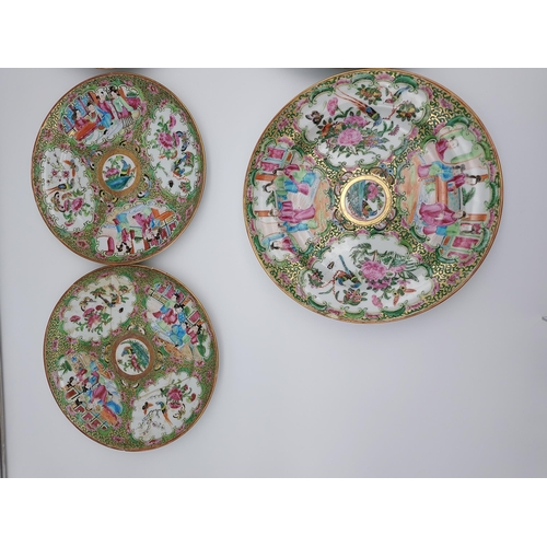 109 - A Lot of 6 Antique Chinese Famille Rose hand painted plates. [Some as found]