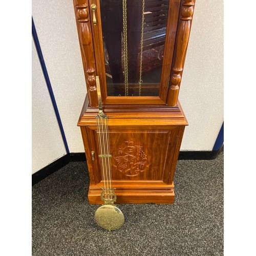 127 - A heavy Reproduction Tempus Fegit grandfather clock in a working condition. [218x50x30cm]