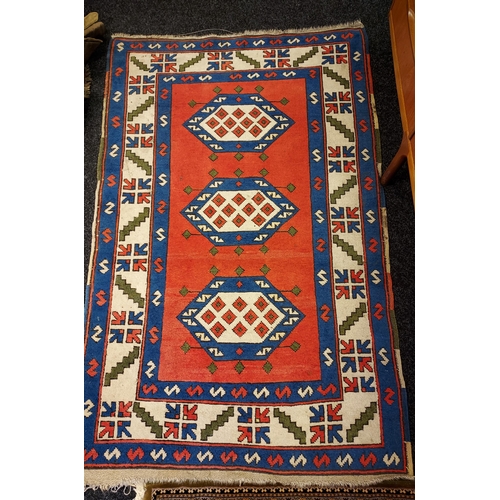 100 - Antique Aztec hand made rug [184x116cm]