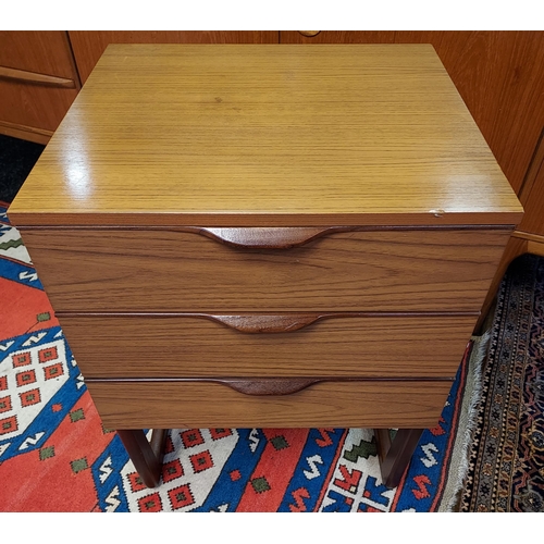 102 - A Mid century Europa Furniture three drawer side unit. [71x51x46cm]