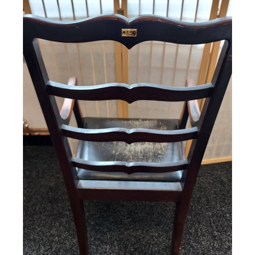 123 - A 19TH CENTURY Ships ladder back arm chair.