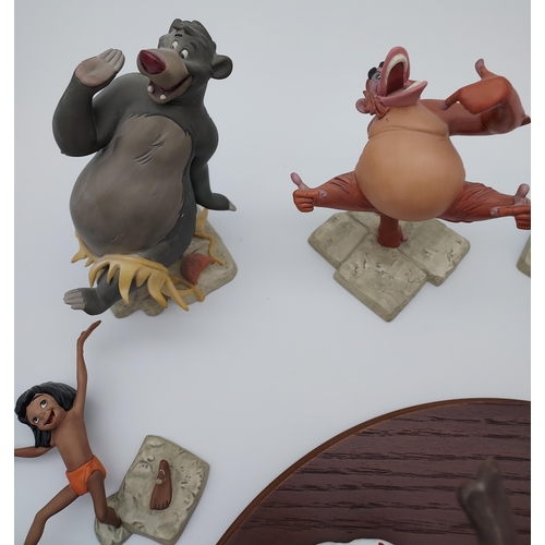 133 - A Selection of Disney Jungle book figurines together with Danbury Mint bird figurines with certifica... 