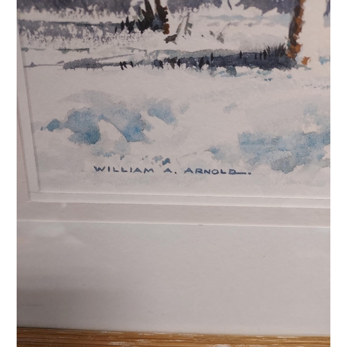 143 - William A Arnold.
Original watercolour titled 'Winter on Rannock Moor'