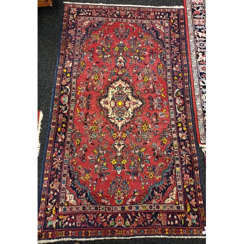 162 - Antique hand woven Persian style rug. [221x132cm]