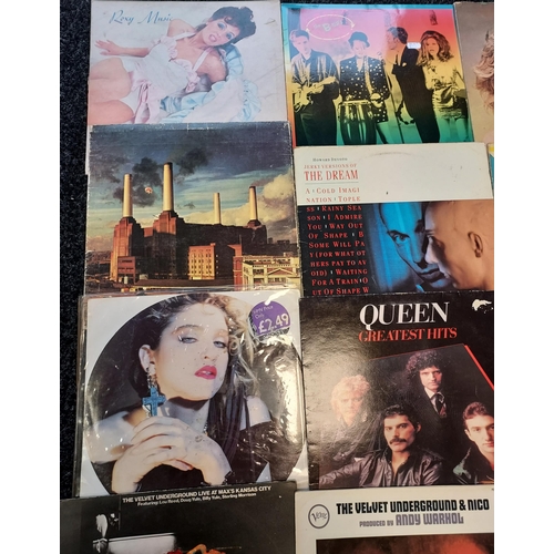 167 - A Selection of mixed genre records to include Madonna, Genesis, Pink Floyd, Roxy Music and Queen.