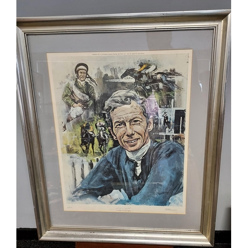 196 - A limited edition [16/650] horse racing print titled 'A Portrait of Lester Piggot' Signed in pencil ... 