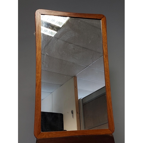 200 - A Mid century teak frame mirror [69x39cm]