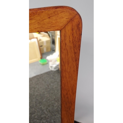 200 - A Mid century teak frame mirror [69x39cm]